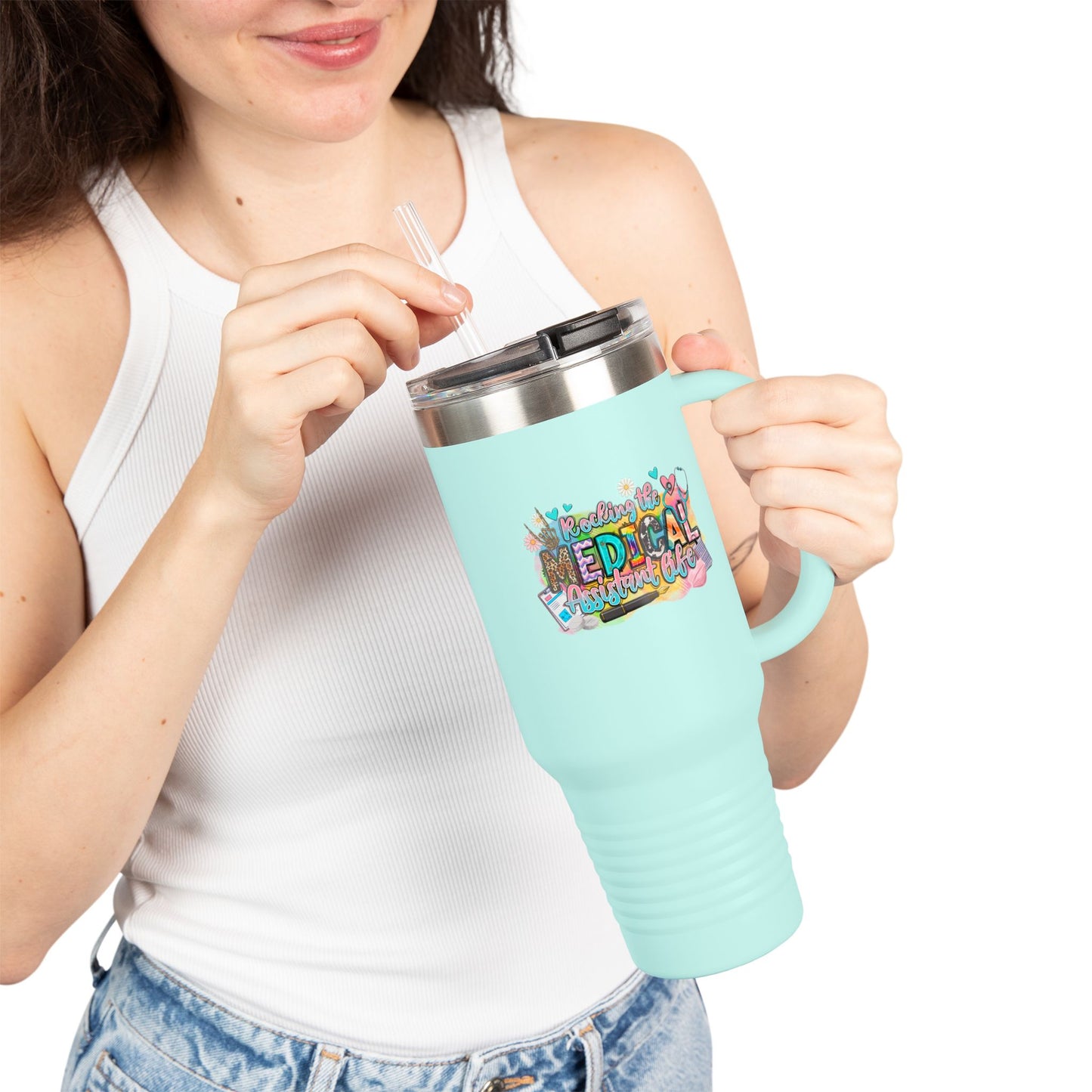 Colorful Insulated Travel Mug - Perfect for Medical Professionals