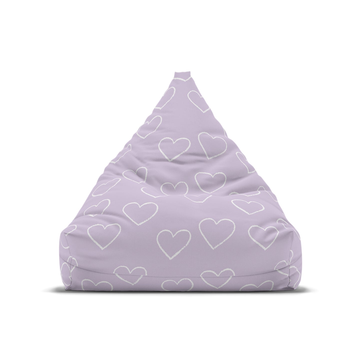 Cozy Heart Print Bean Bag Chair Cover for Relaxation