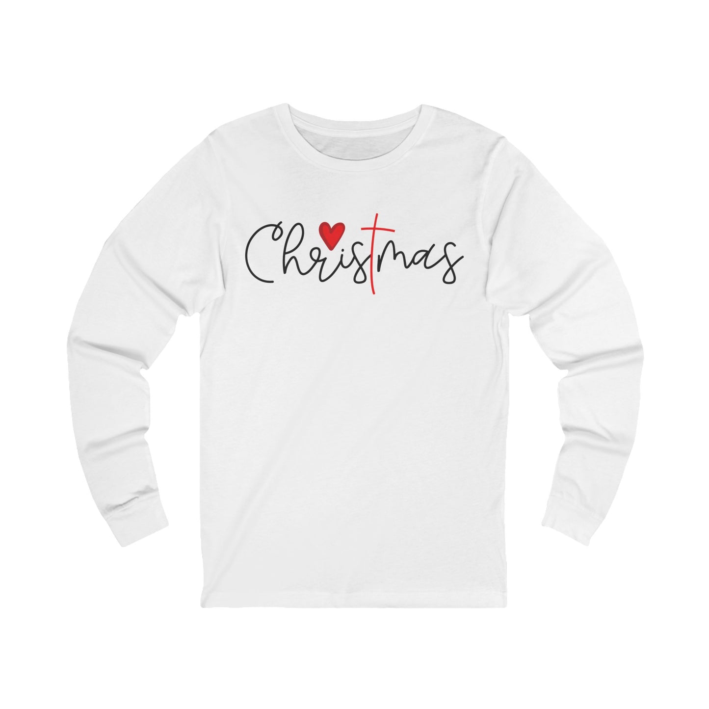 Faith & Love Christmas Long Sleeve Tee, Unisex Holiday Shirt, Religious Christmas Gift, Festive Apparel for All, Cozy Christmas Outfit,