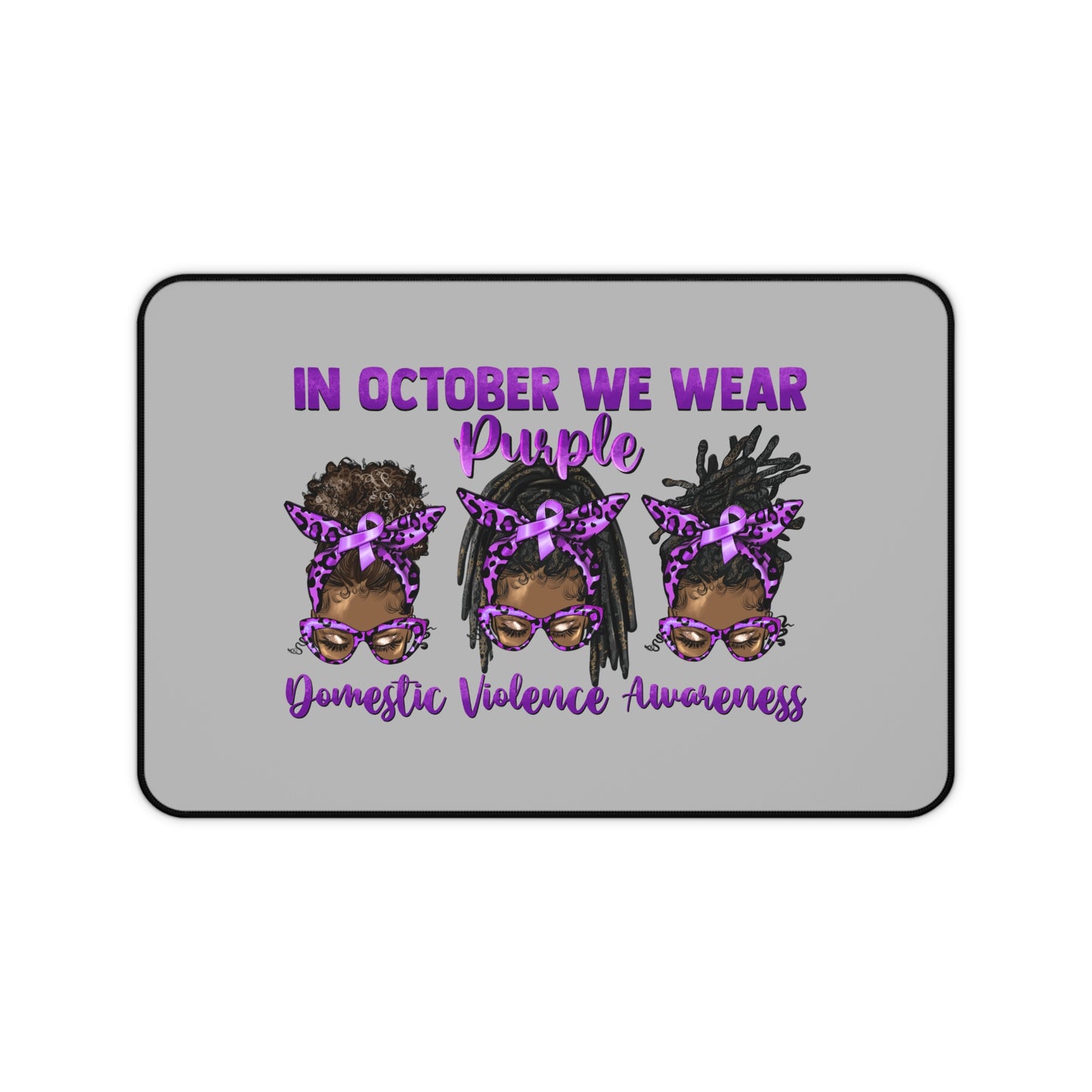 Purple Ribbon Desk Mat - Domestic Violence Awareness | Office Decor, Anti-Violence Support, Gift for Activists, Awareness Month, October