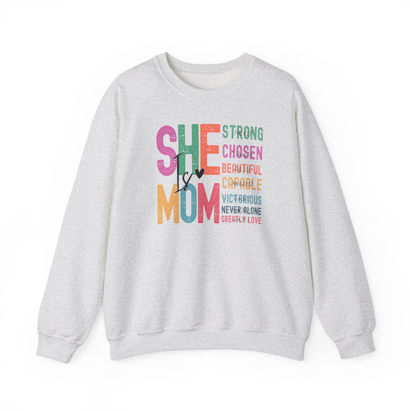 She Is Mom Sweatshirt, Inspirational Crewneck, Mother's Day Gift, Cozy Pullover for Moms, Unique Mom Appreciation Gift