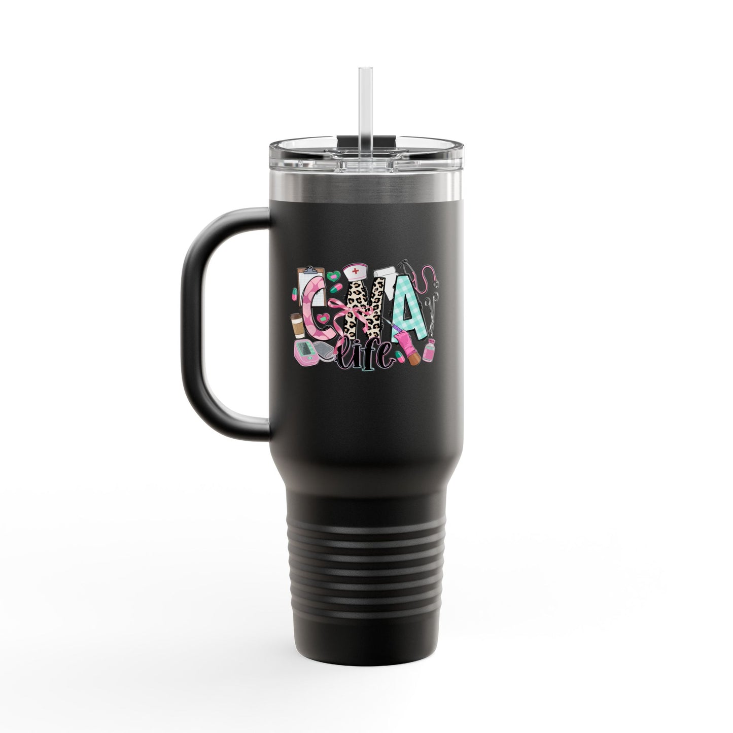 Travel Mug, 40oz 'Glam Life' Design for Medical Professionals, CNA Life