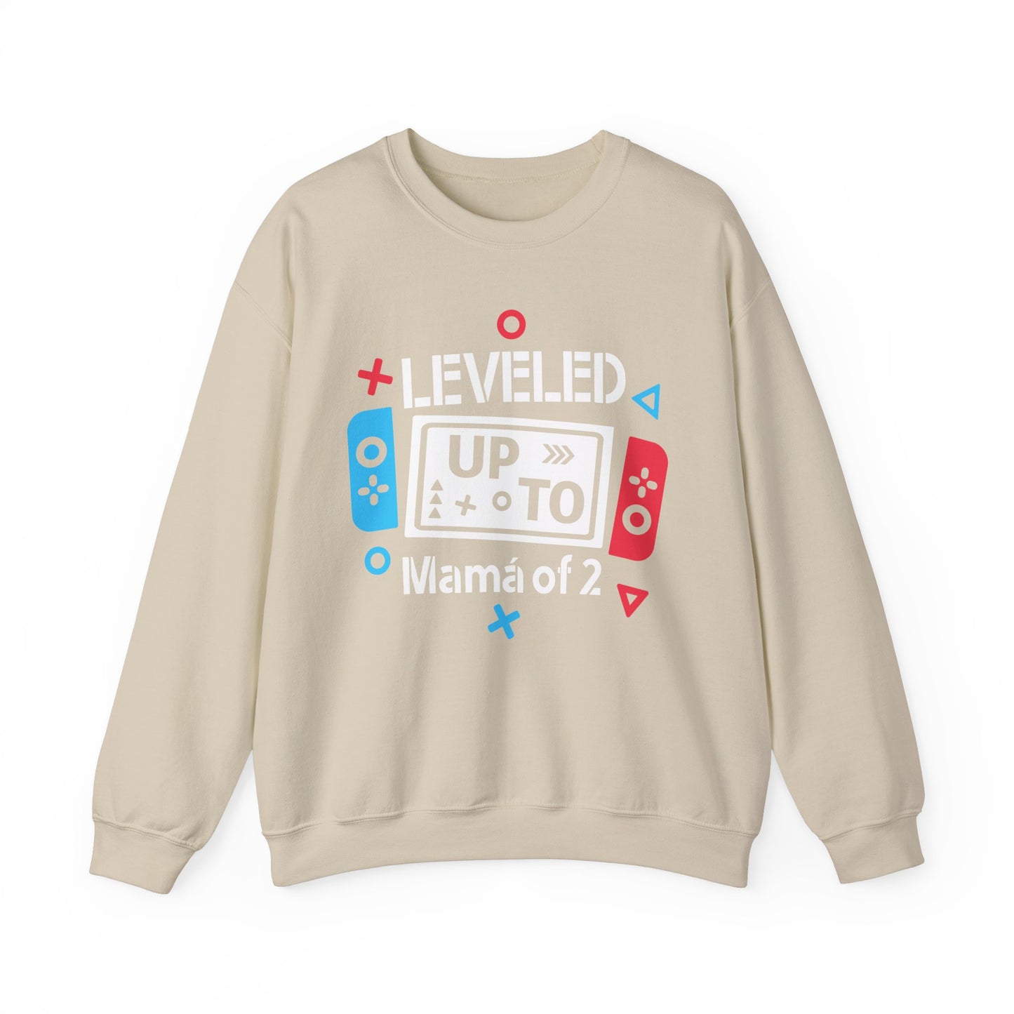 Gaming Mom Crewneck Sweatshirt - "Leveled Up to Mama of 2"