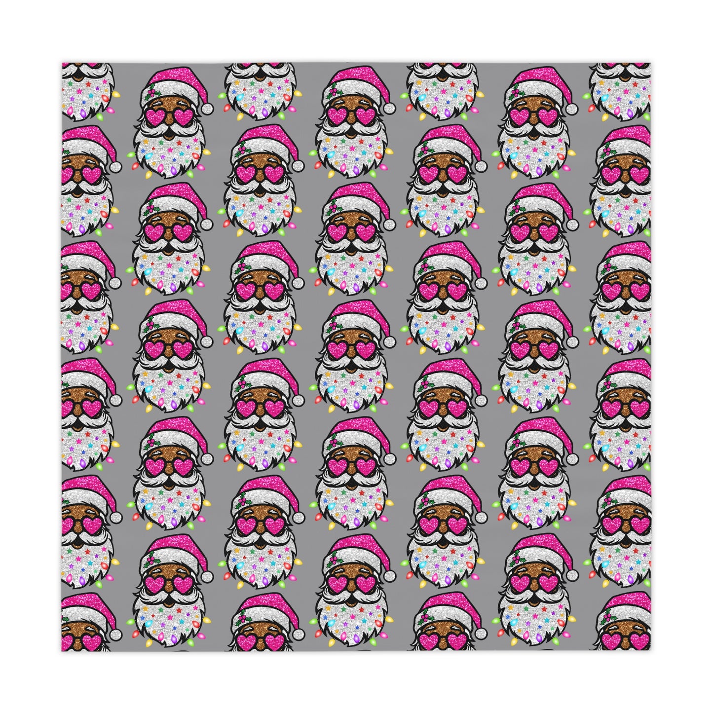 Festive Santa Tablecloth with Colorful Lights – Perfect for Holiday Gatherings