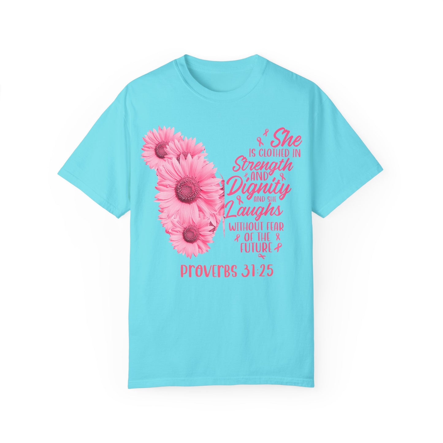 Inspirational Floral T-Shirt | Proverbs 31:25 | Strength & Dignity