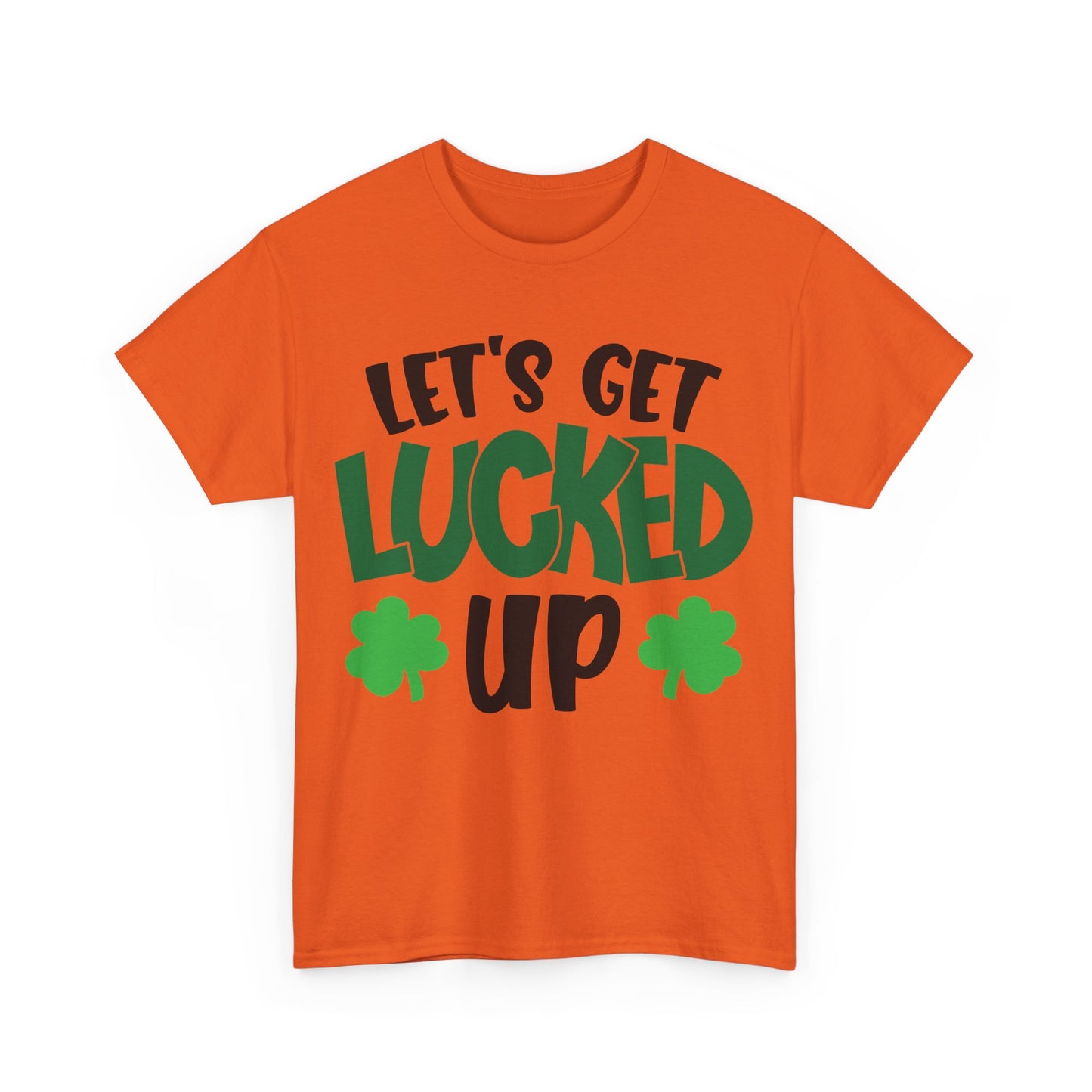 St. Patrick's Day Unisex Heavy Cotton Tee, Let's Get Lucked Up Shirt, Party Tee, Holiday Gift, Casual Wear, Fun T-shirt