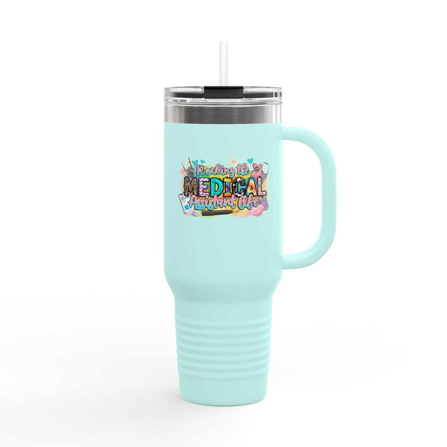 Colorful Insulated Travel Mug - Perfect for Medical Professionals