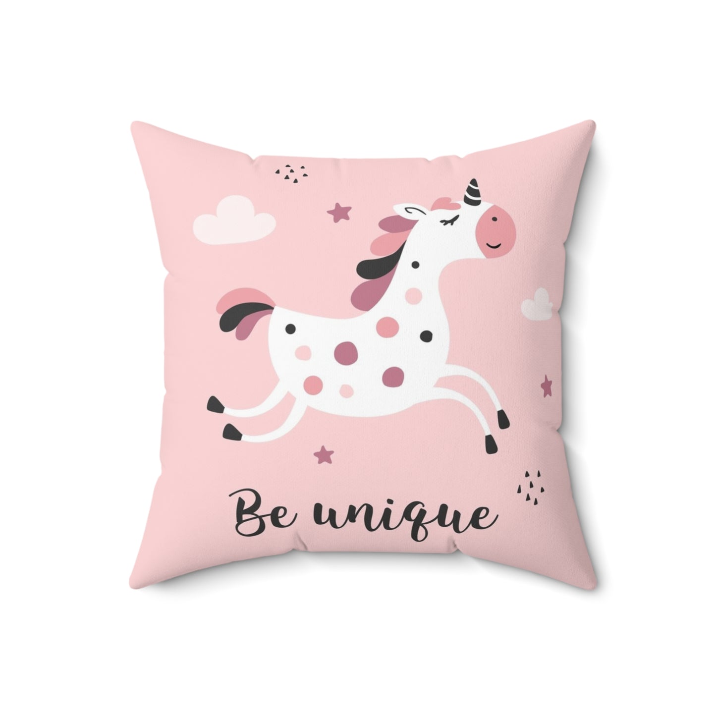 Whimsical Unicorn Square Pillow, Cute Kid's Room Decor, Be Unique Home Accent, Perfect Gift for Birthdays, Baby Showers, Nursery