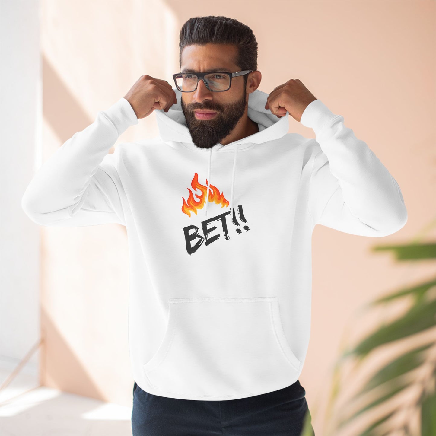 Street Style Fleece Hoodie - Trendy Bet Hoodie, Casual Wear, Gift for Gamers, Birthday Present, Unisex Apparel, Bet Fire Design