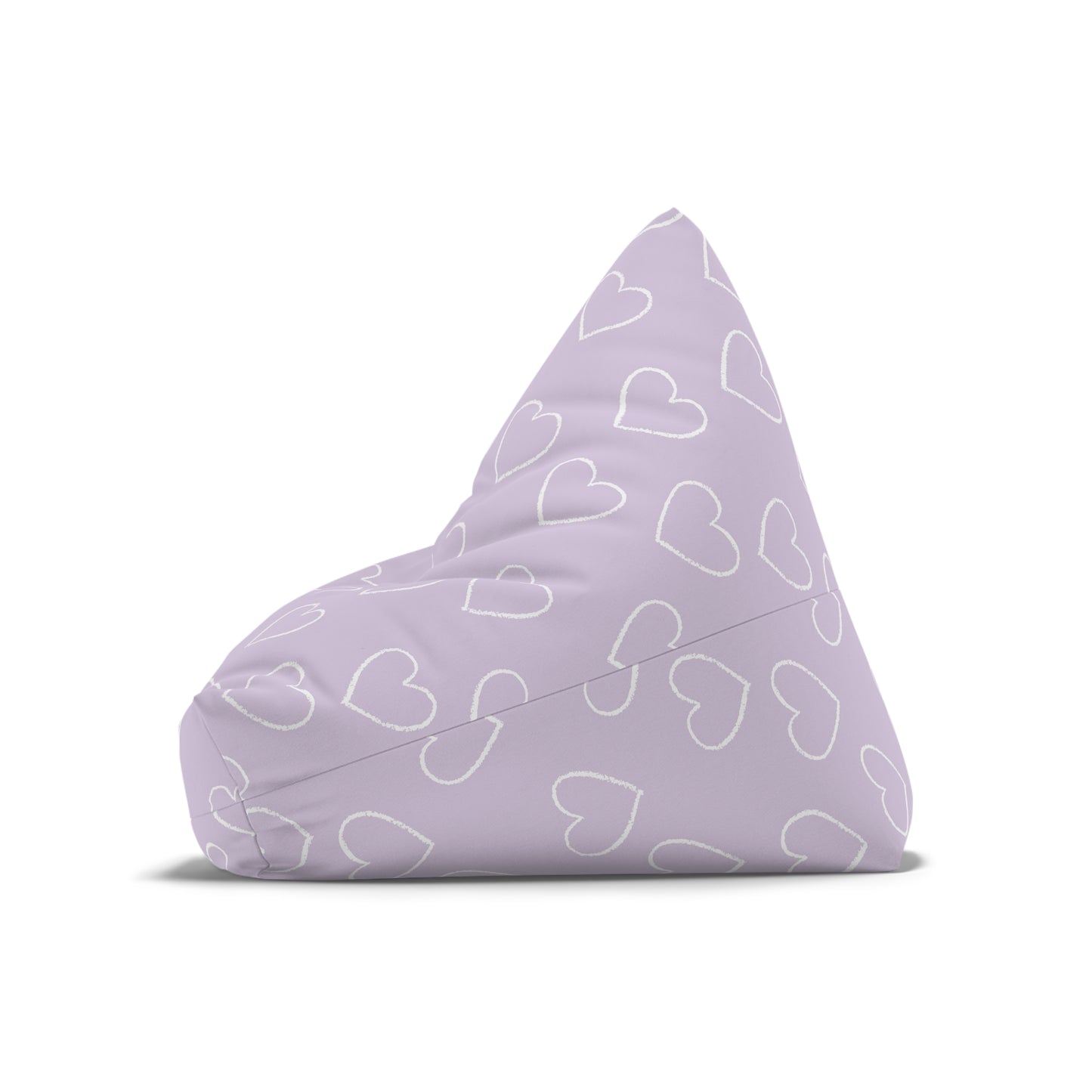 Cozy Heart Print Bean Bag Chair Cover for Relaxation