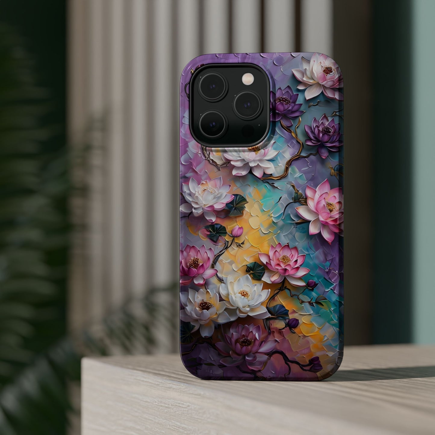 Floral Magnetic Phone Case, Unique Smartphone Accessory, Botanical Design, Gift for Her, Nature Lover, Spring Decor