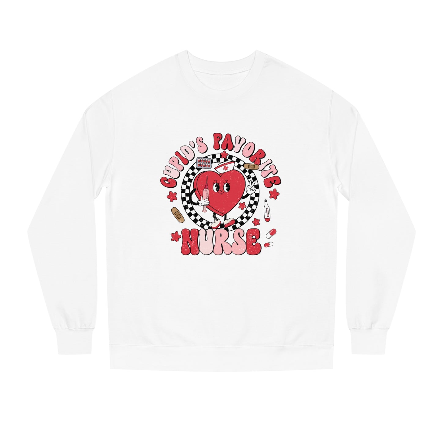 Cupid's Favorite Nurse Unisex Crew Neck Sweatshirt - Valentine's Day Gift for Healthcare Heroes