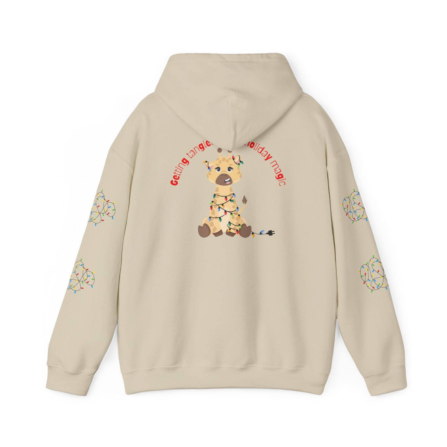 Festive Giraffe Hoodie: Cozy Holiday Sweatshirt for Christmas, Family Gatherings, Unisex Winter Wear, Cute Holiday Apparel, Gift