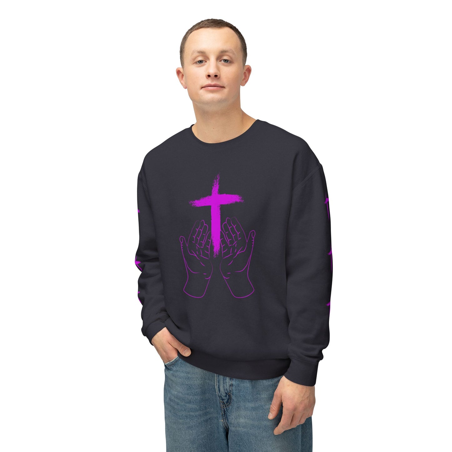 Faith-Inspired Unisex Crewneck Sweatshirt, Spiritual Gift, Christian Apparel, Casual Wear, Church, Everyday Comfort,Just pray