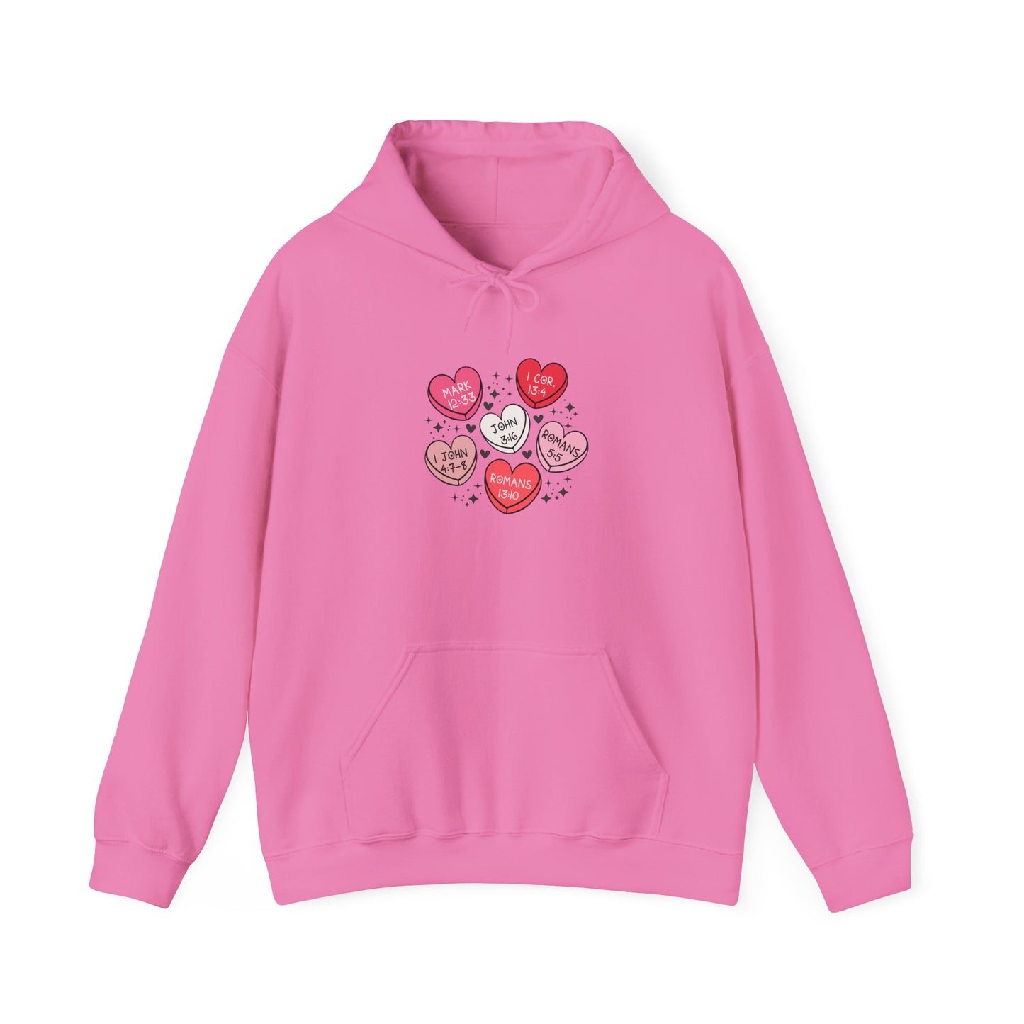 Love Heart Motif Hoodie - Valentine's Day Unisex Sweatshirt