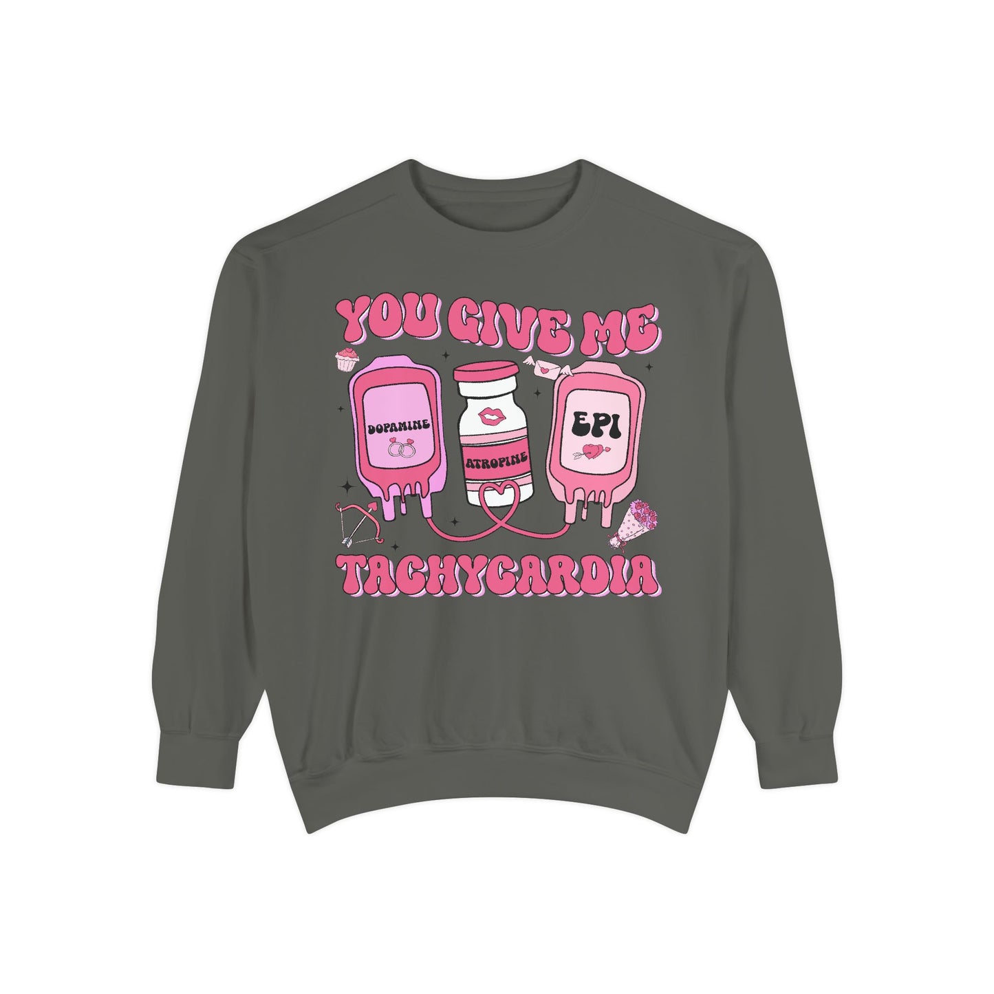 Heartbeat Sweatshirt, Cute 'You Give Me Tachycardia', Cozy Pullover, Valentine's Day Gift, Trendy Top