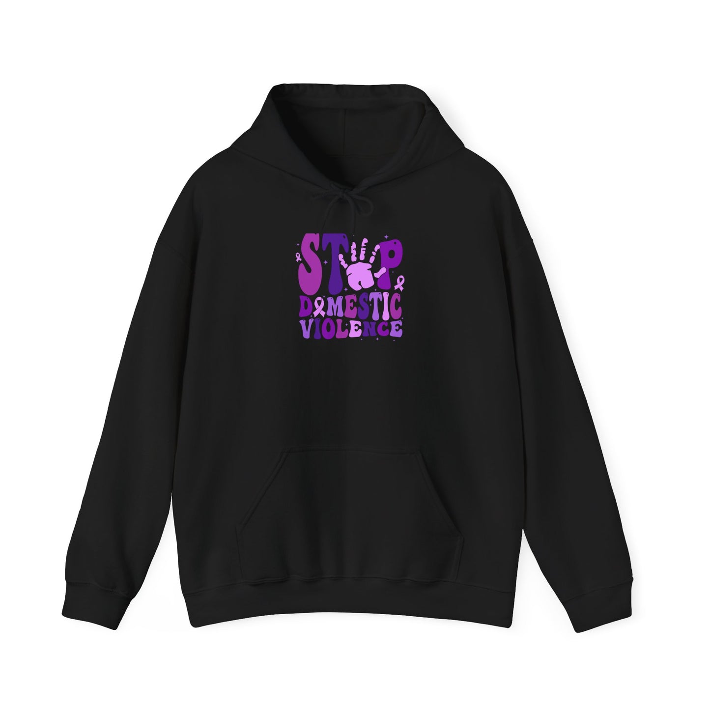 Stop Domestic Violence Hooded Sweatshirt, Unisex Awareness Hoodie, Gift for Activists, Comfort Wear for Support, Charity Sweatshirt, Purple