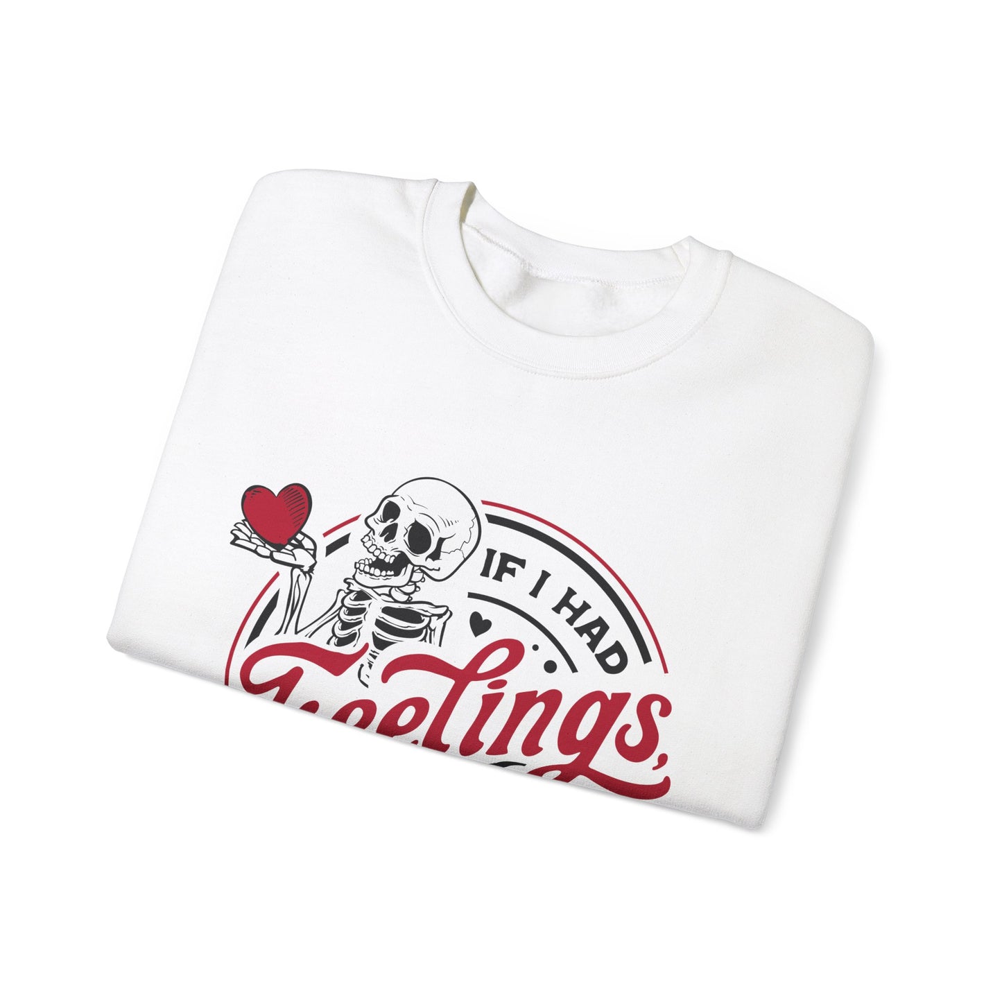 Cute Skeleton Feelings Sweatshirt - Perfect for Valentine's Day and Everyday Comfort