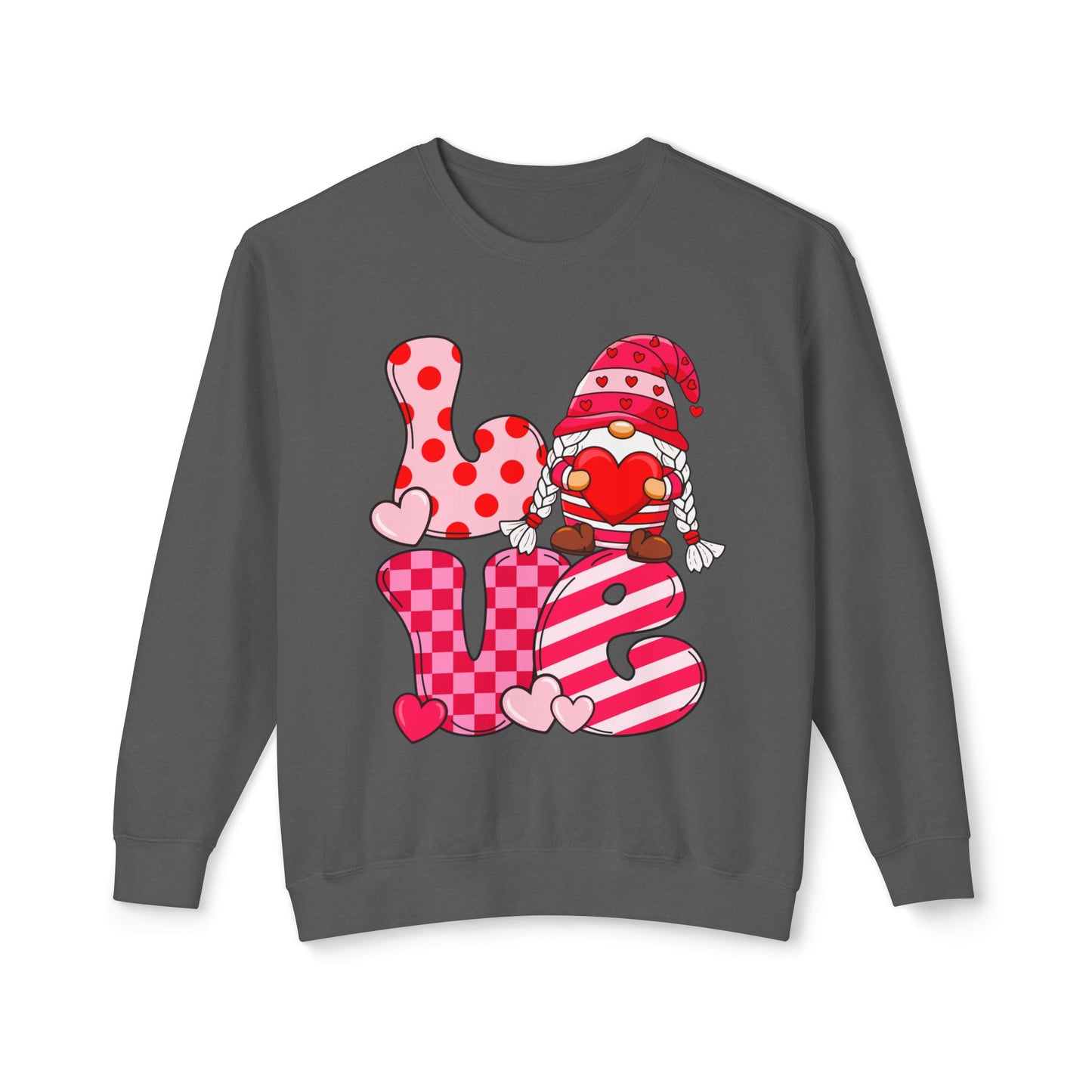 Playful Love Sweatshirt, Cute Valentine's Gift, Cozy Crewneck, Unisex Lightweight, Heart Designs, Perfect for Couples, Date Nights