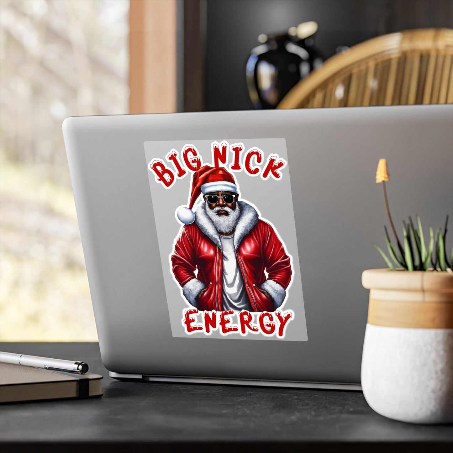 Santa Big Nick Energy Kiss-Cut Vinyl Decal - Festive Holiday Sticker for Christmas Decor