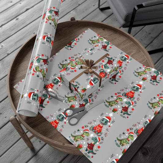 Dinosaur Wrapping Papers, Kids Christmas Gift Wrap, Holiday Party Supplies, Festive Present Packaging, Fun Craft Paper Rolls