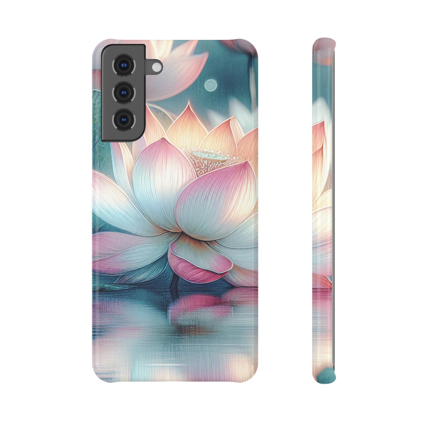 Elegant Floral Phone Case, Lotus Flower Slim Snap Case, Nature-inspired Gift, Smartphone Protection, Minimalistic Decor