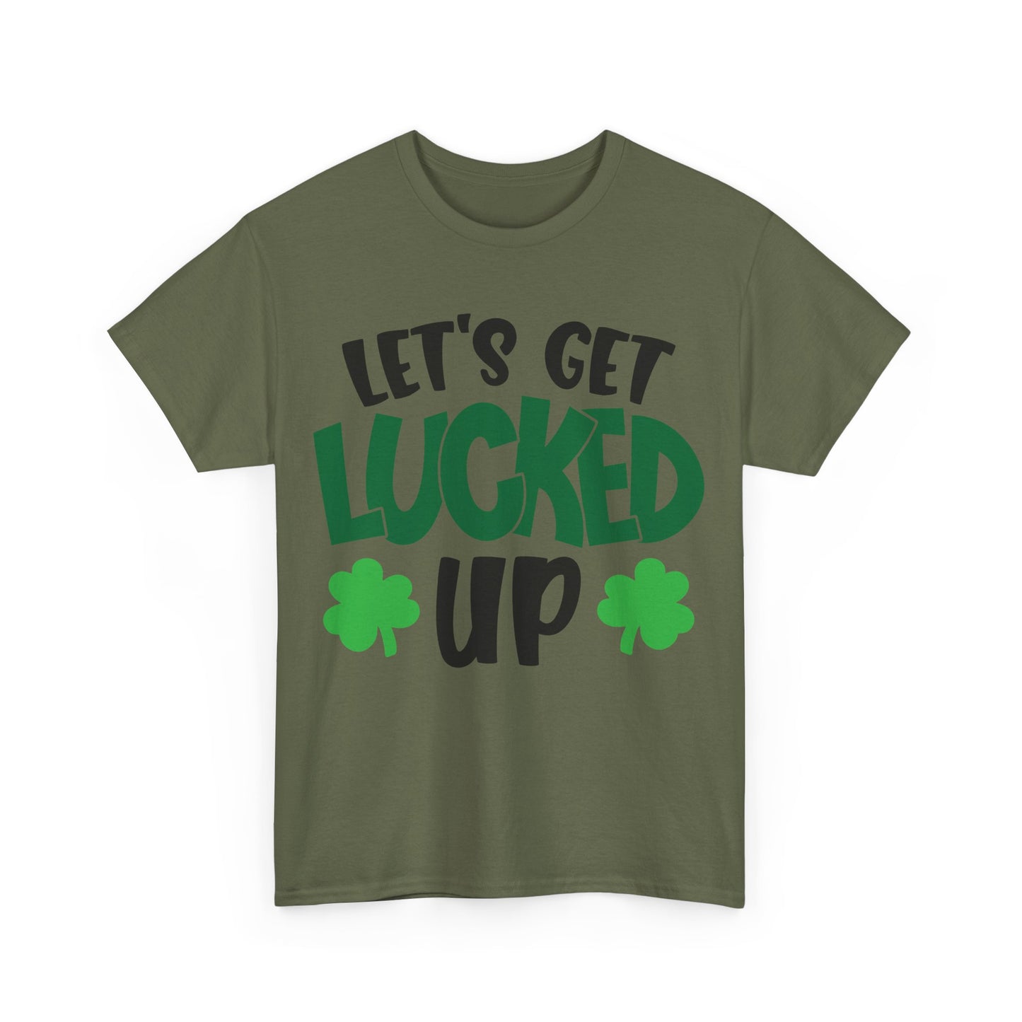 St. Patrick's Day Unisex Heavy Cotton Tee, Let's Get Lucked Up Shirt, Party Tee, Holiday Gift, Casual Wear, Fun T-shirt