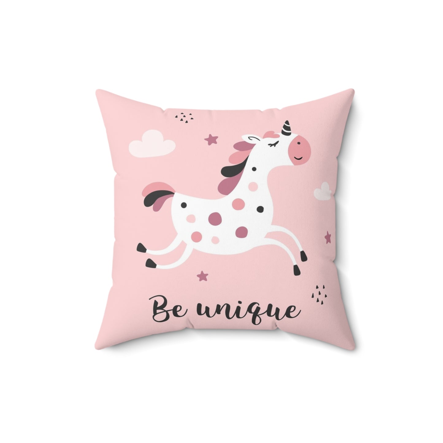 Whimsical Unicorn Square Pillow, Cute Kid's Room Decor, Be Unique Home Accent, Perfect Gift for Birthdays, Baby Showers, Nursery