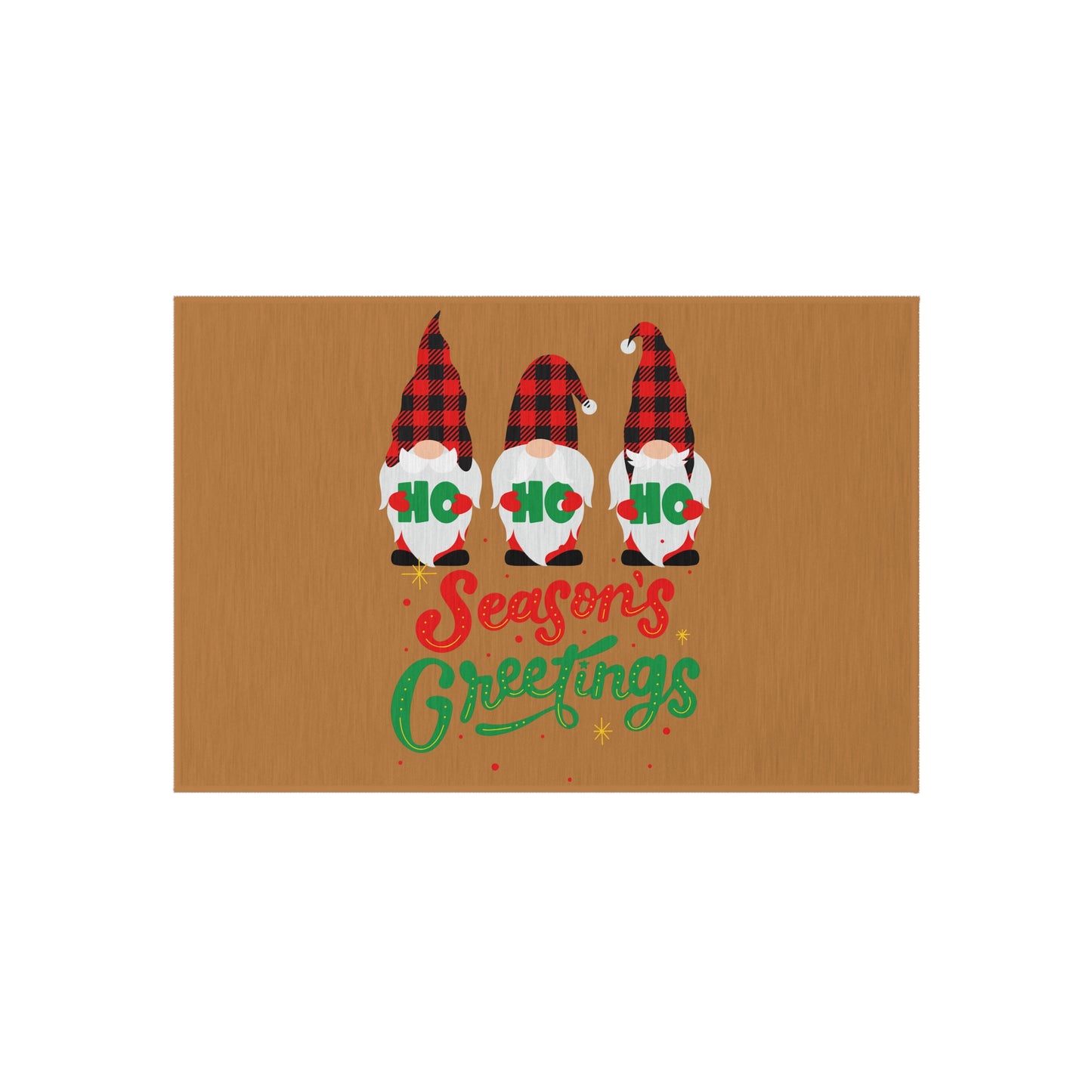 Festive Outdoor Rug - Seasonal Greetings Mat, Holiday Welcome, Patio Decor, Garden Gnome Mat