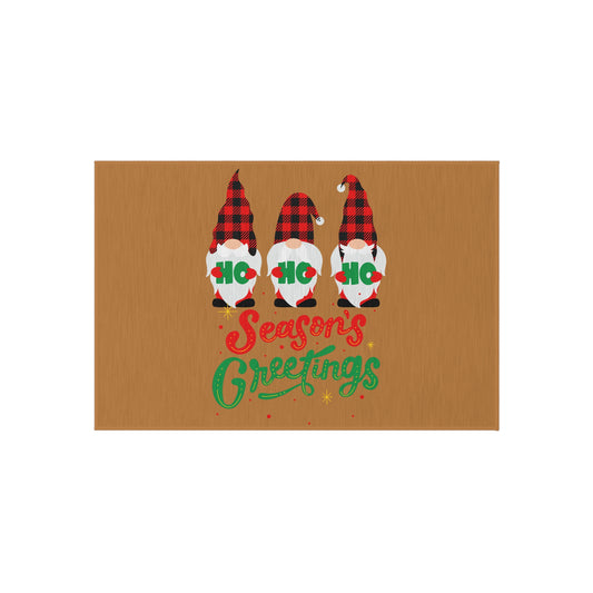 Festive Outdoor Rug - Seasonal Greetings Mat, Holiday Welcome, Patio Decor, Garden Gnome Mat