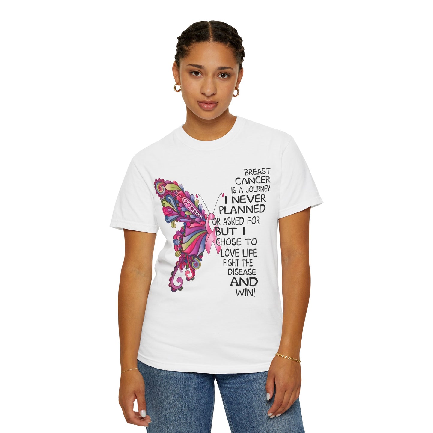 Inspirational Cancer Awareness T-Shirt – Love Life, Fight Disease, and Win!