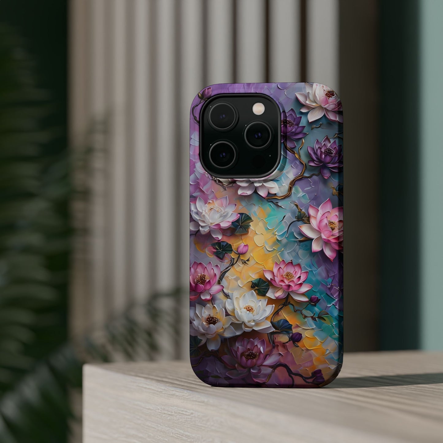 Floral Magnetic Phone Case, Unique Smartphone Accessory, Botanical Design, Gift for Her, Nature Lover, Spring Decor