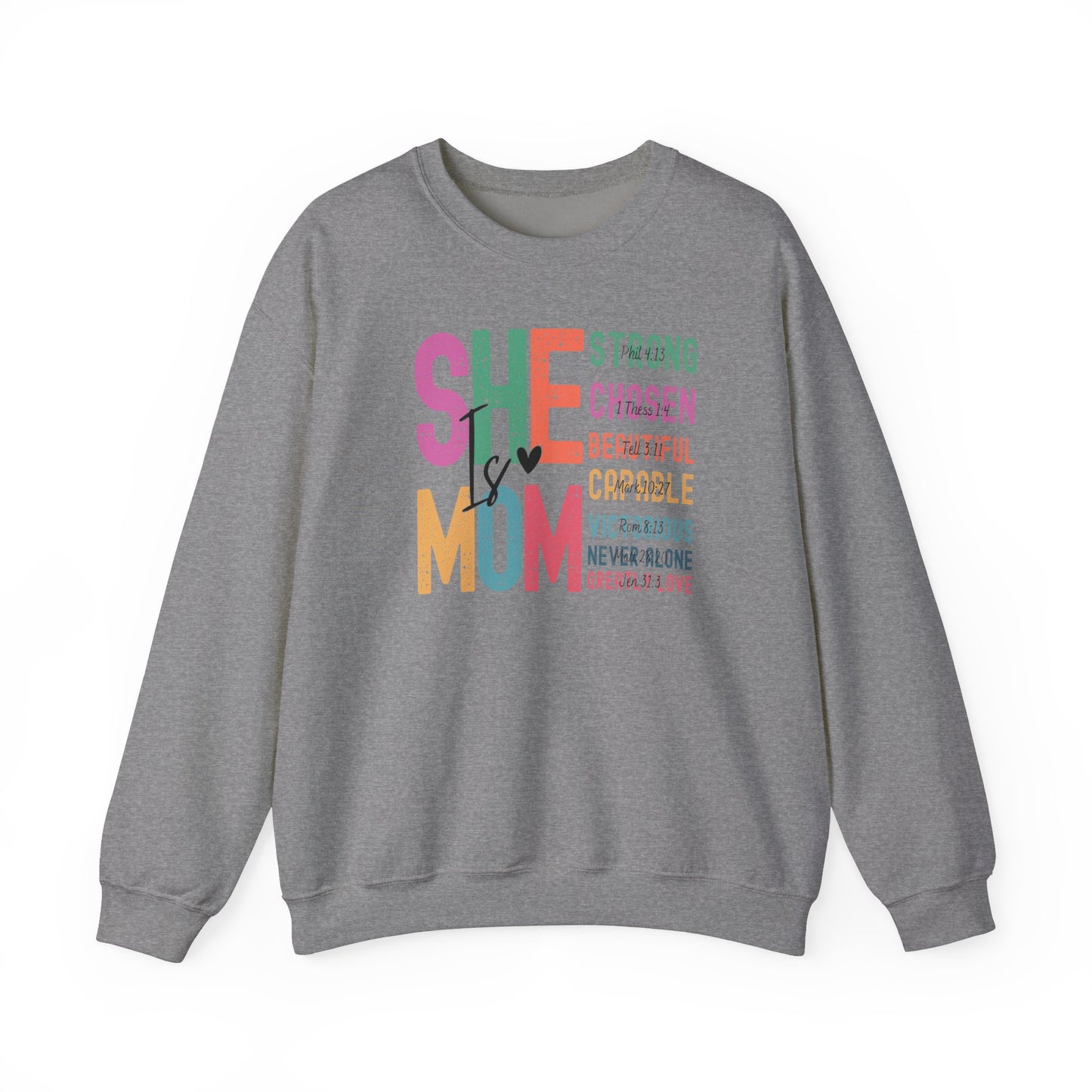 She Is Mom Sweatshirt, Inspirational Crewneck, Mother's Day Gift, Cozy Pullover for Moms, Unique Mom Appreciation Gift