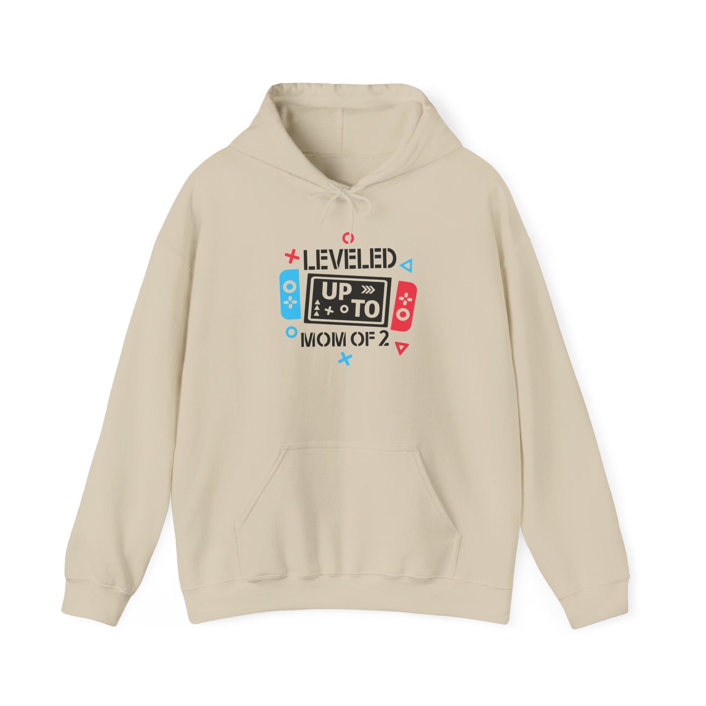 Gaming Mom Unisex Hooded Sweatshirt - 'Leveled Up Mom of 2'