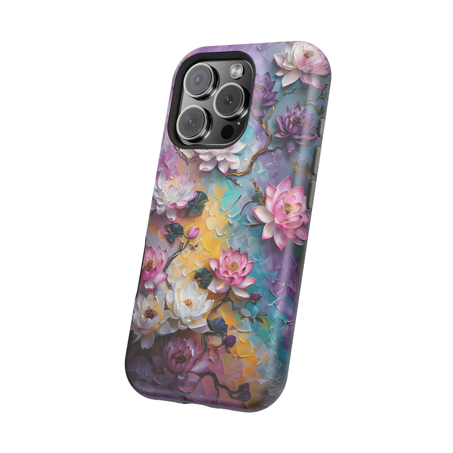 Floral Magnetic Phone Case, Unique Smartphone Accessory, Botanical Design, Gift for Her, Nature Lover, Spring Decor