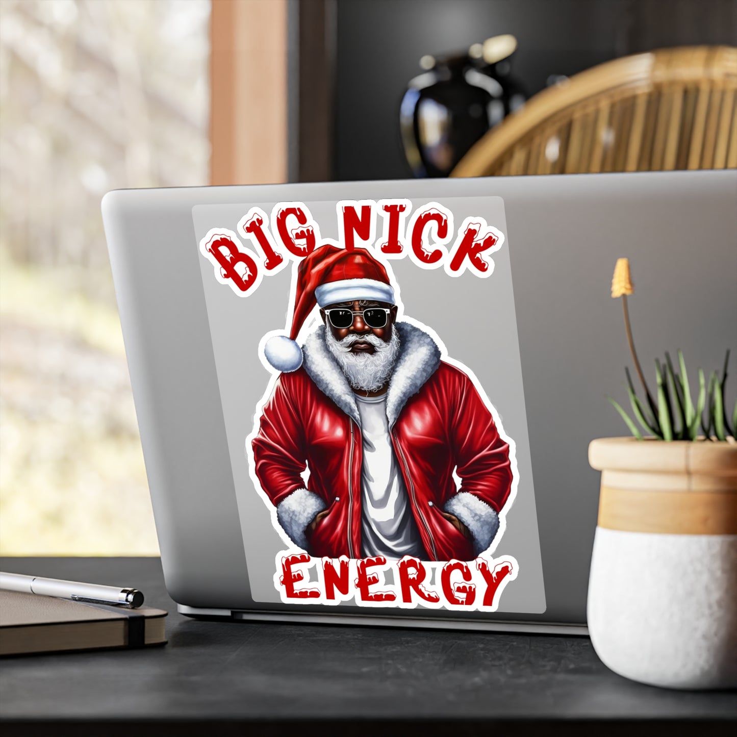 Santa Big Nick Energy Kiss-Cut Vinyl Decal - Festive Holiday Sticker for Christmas Decor