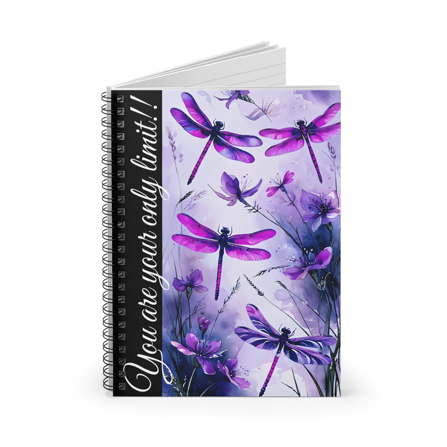 Inspirational Floral Spiral Notebook - 'You Are Your Only Limit'