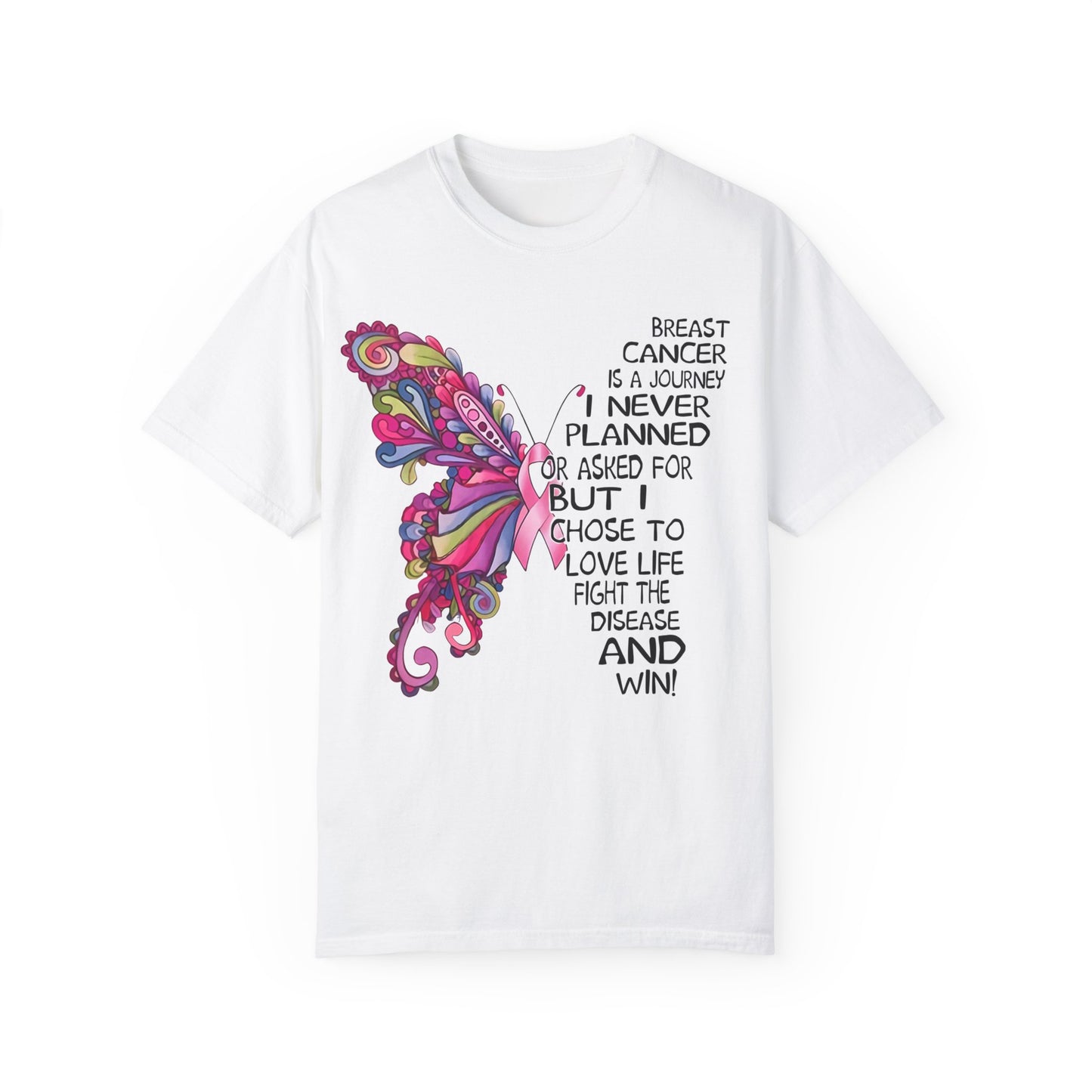 Inspirational Cancer Awareness T-Shirt – Love Life, Fight Disease, and Win!